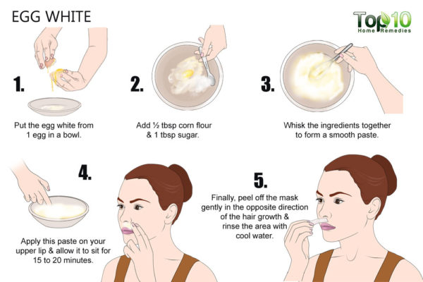 egg white to get rid of facial hair