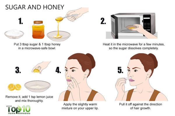 suga and honey mask to remove facial hair