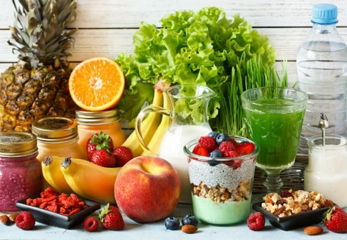 fruit and smoothie