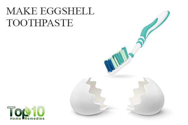 make eggshell toothpaste to treat white spots on teeth